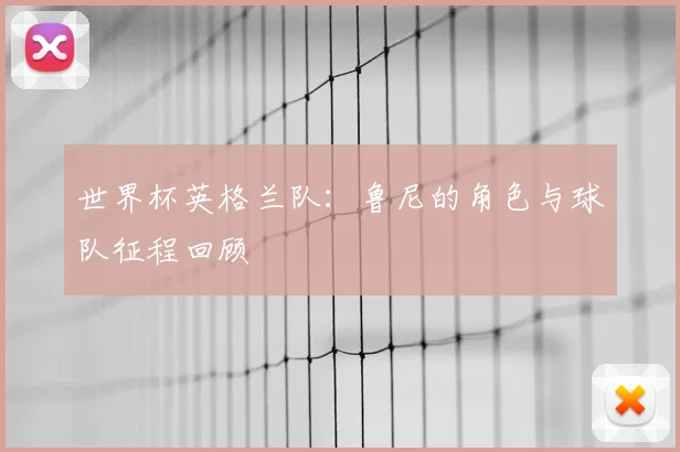 世界杯英格兰队：鲁尼的角色与球队征程回顾